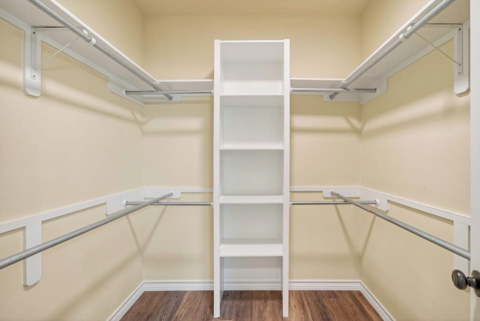 Spacious walk-in closet.