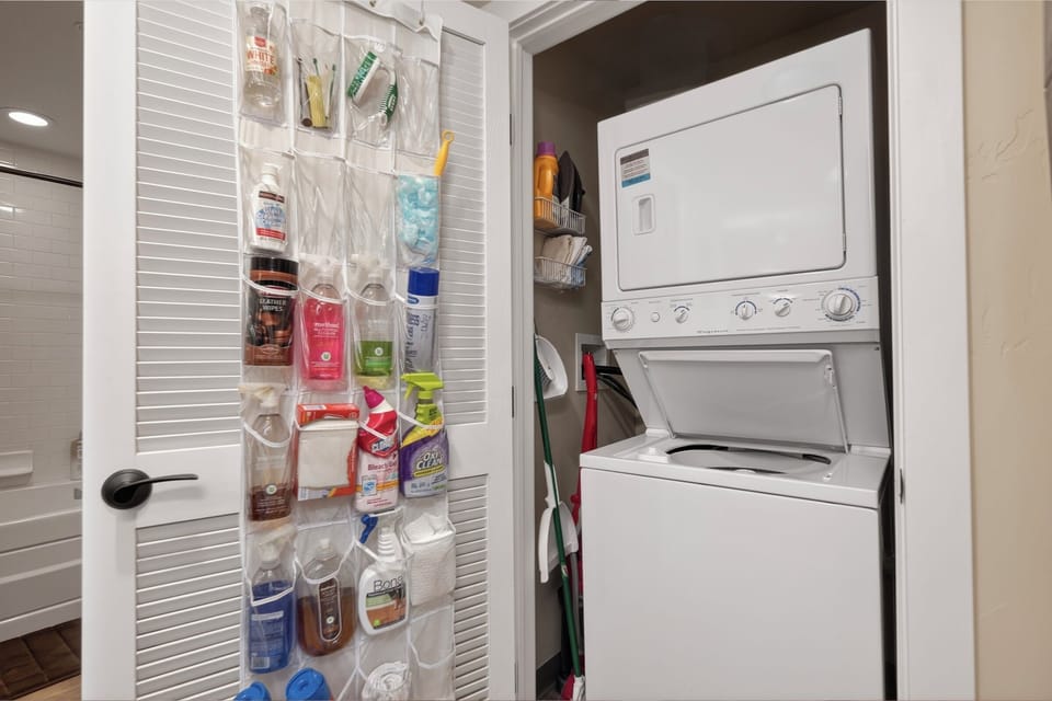 Washer/dryer are available for free use in the unit