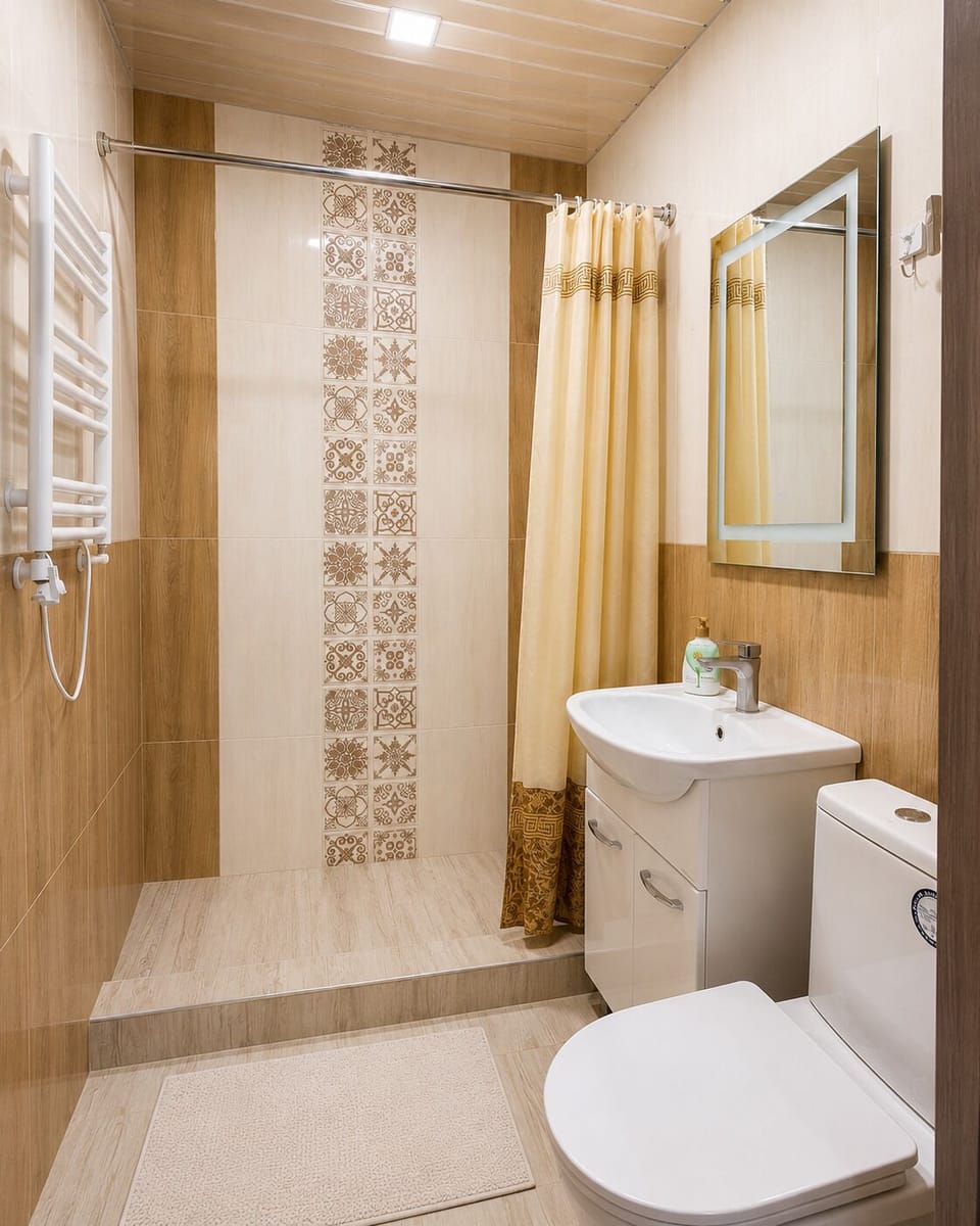 Deluxe Quadruple Room, 1 Queen Bed with Sofa bed, Mountain View | Bathroom | Shower, free toiletries, slippers, towels