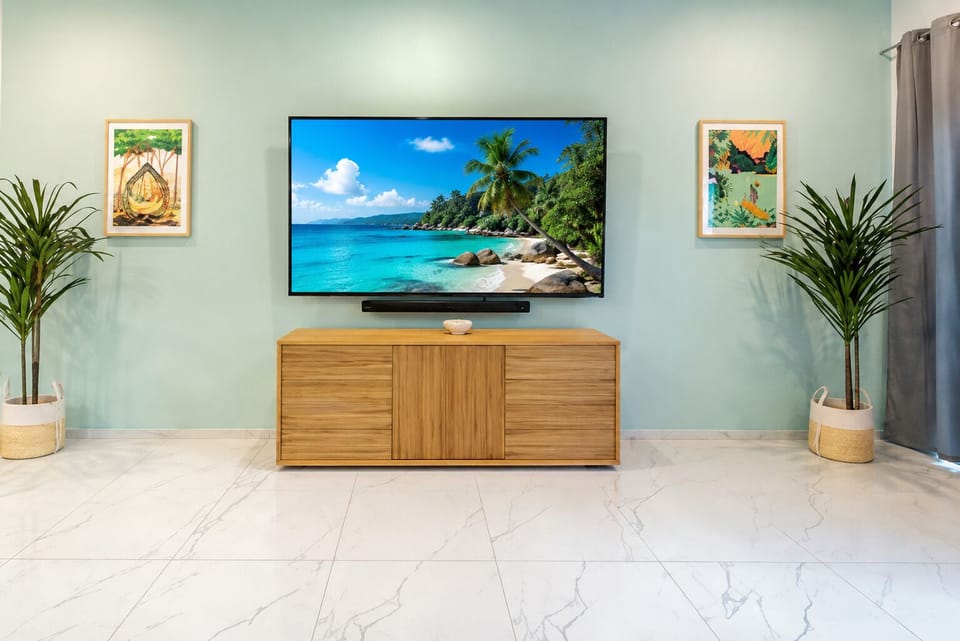 The 85-inch smart TV adds a premium touch to your island stay.