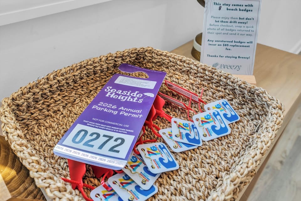 Beach badges and parking pass included for an easy, guest-friendly stay