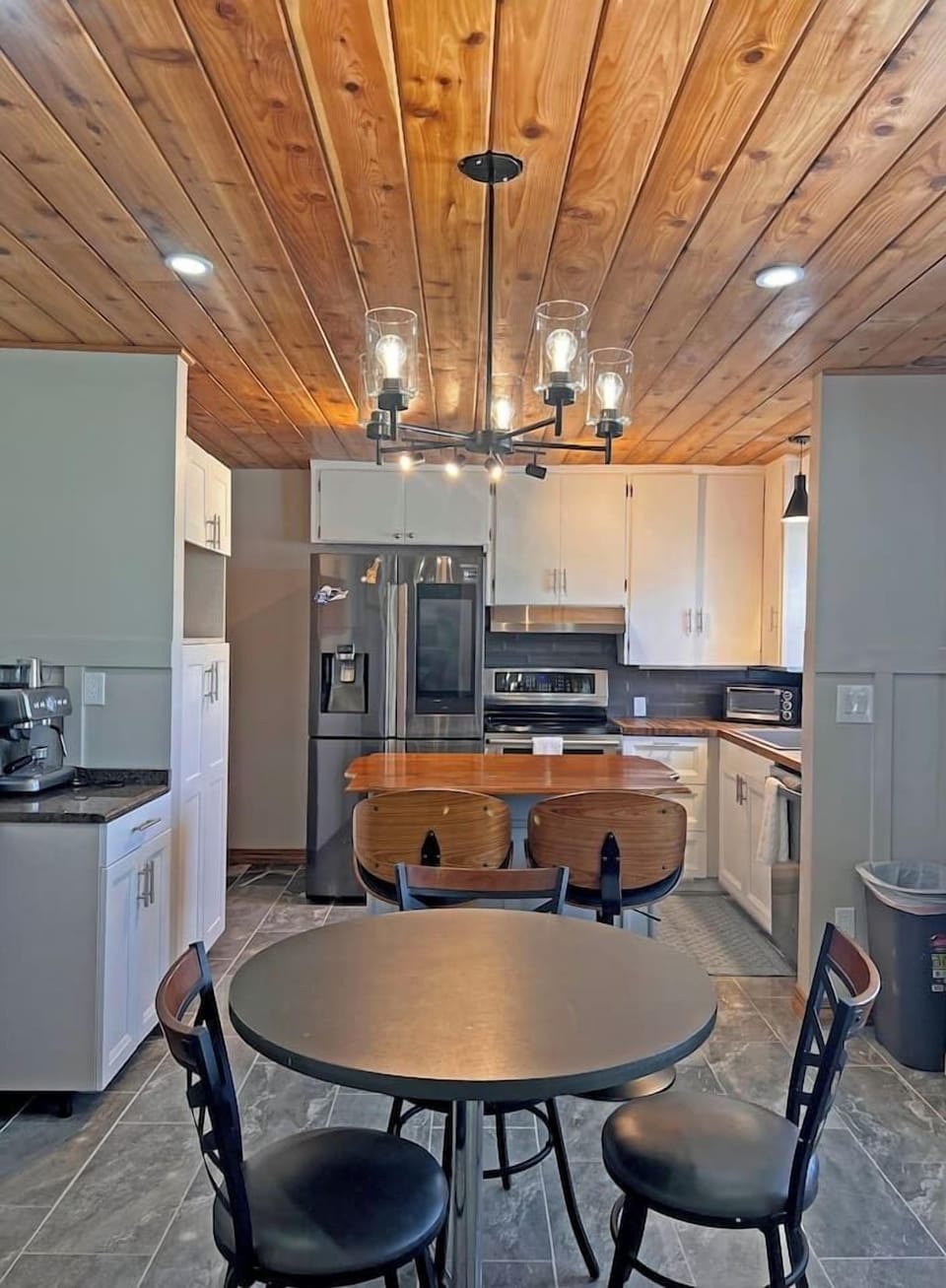 Dining table in upstairs kitchen