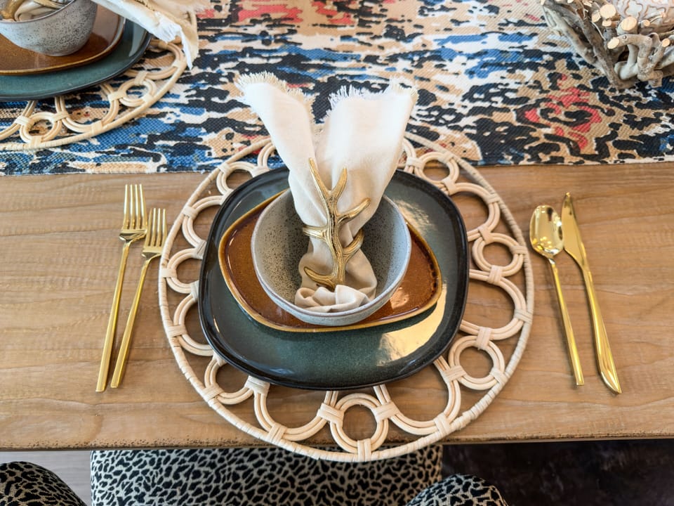 Elegant dining table beautifully set for memorable meals together.
