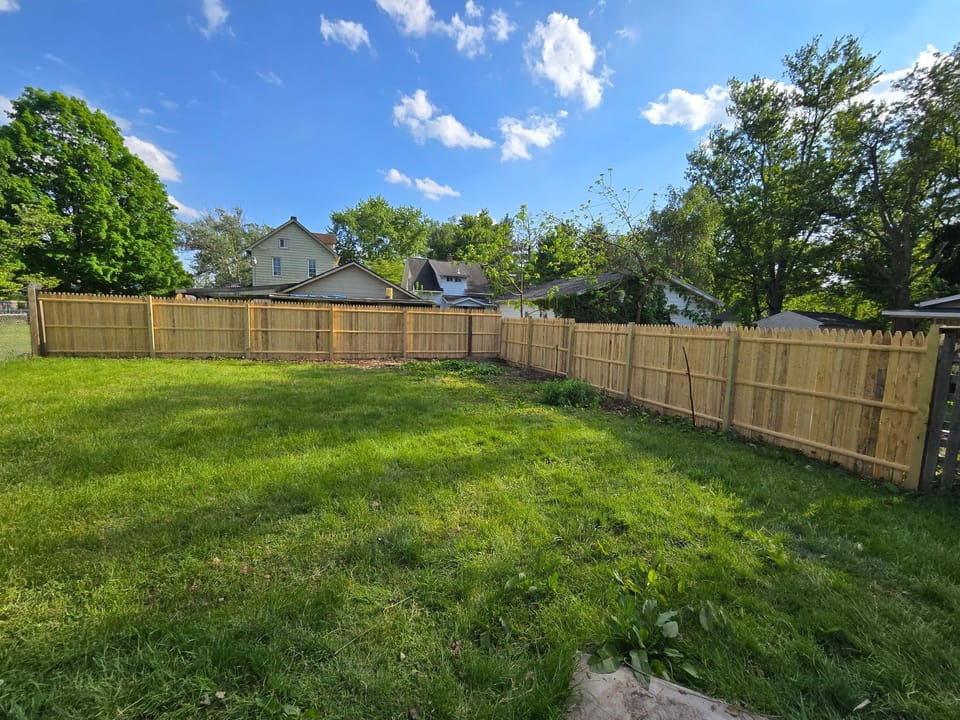 Fenced in backyard 
