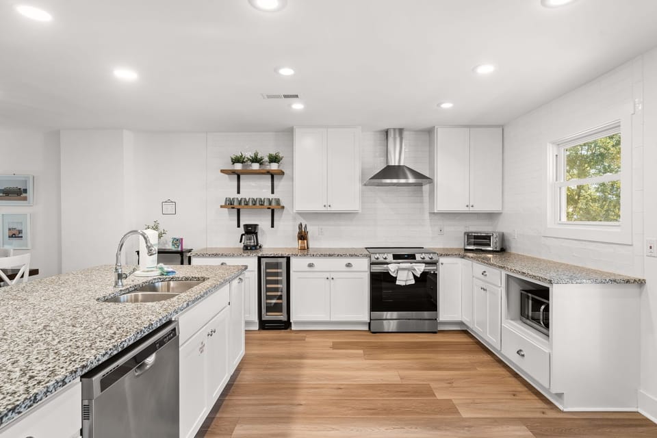 Expansive counter space fully equipped with all the culinary essentials you'll need during your stay.