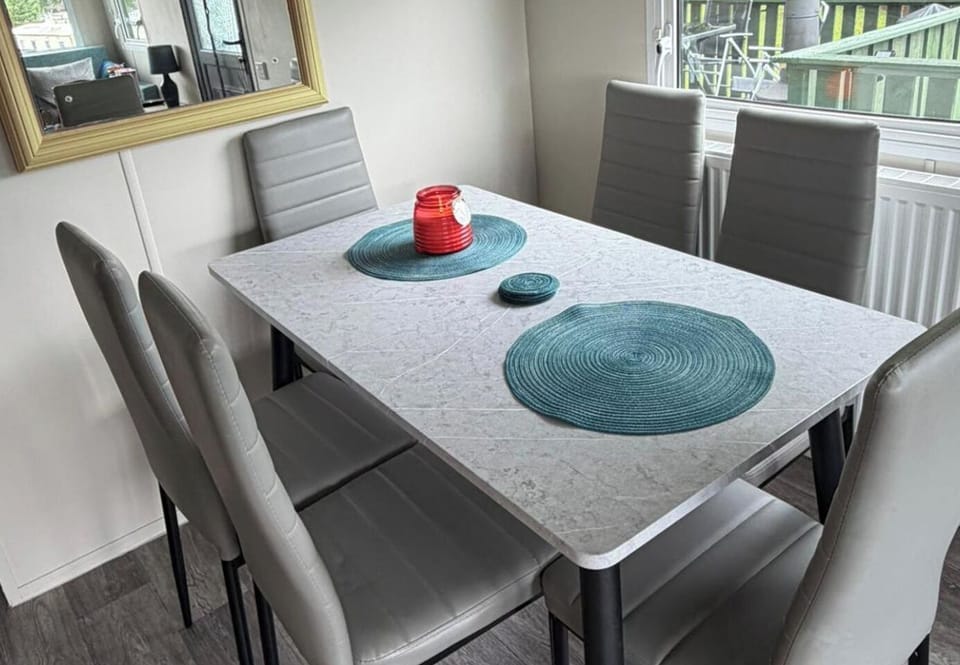 Modern, open and spacious dining area.