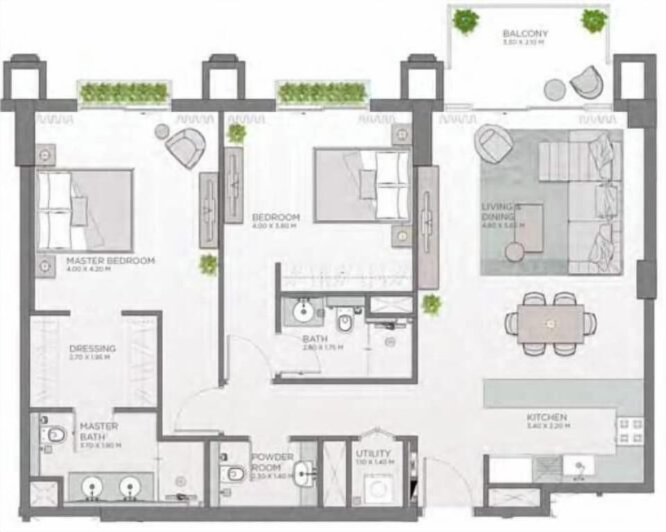 Floor plan for the unit