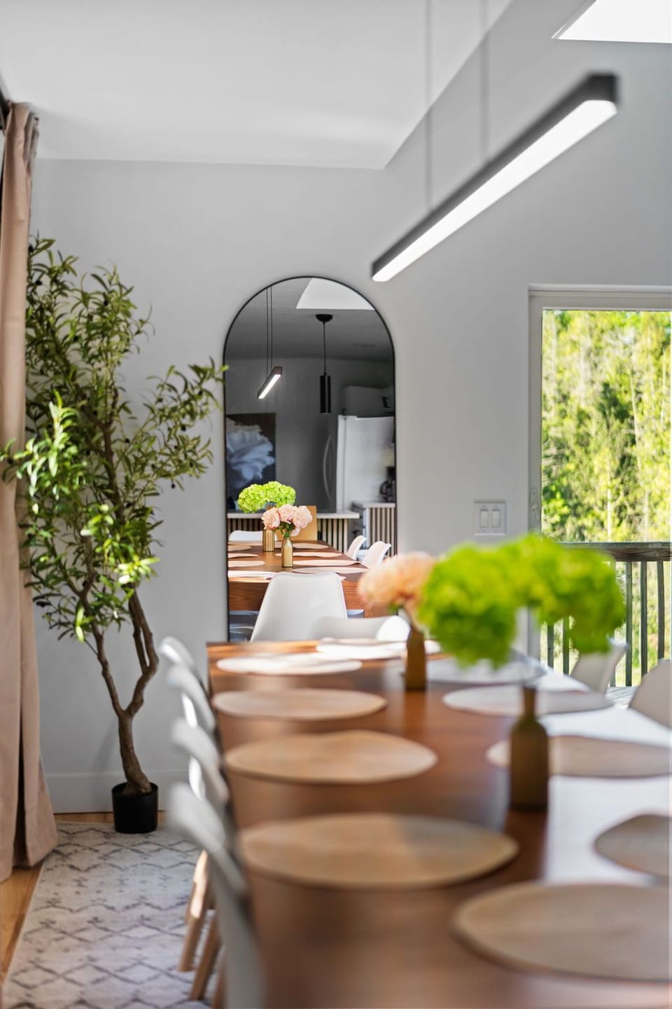Enjoy long dinners and great conversation in the sunny dining room.