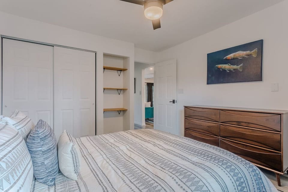 Guest bedroom with closet storage