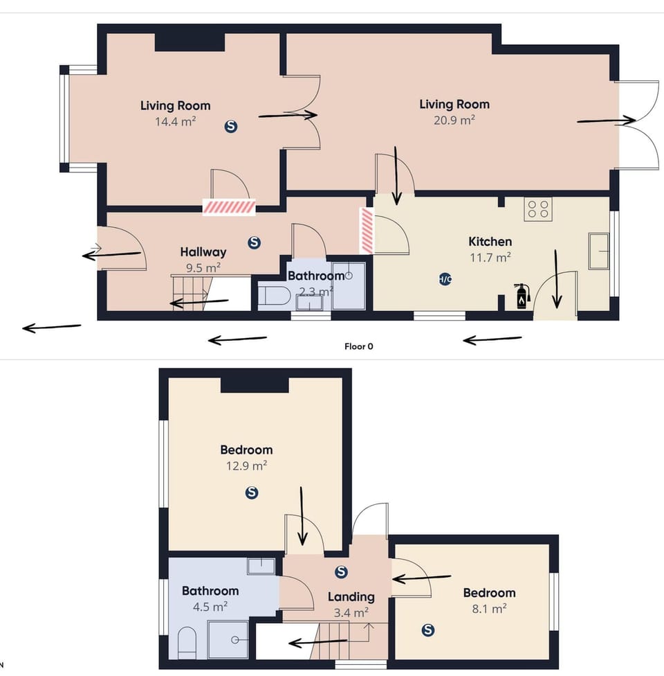 Floor Plan with the Fire Requirements added.