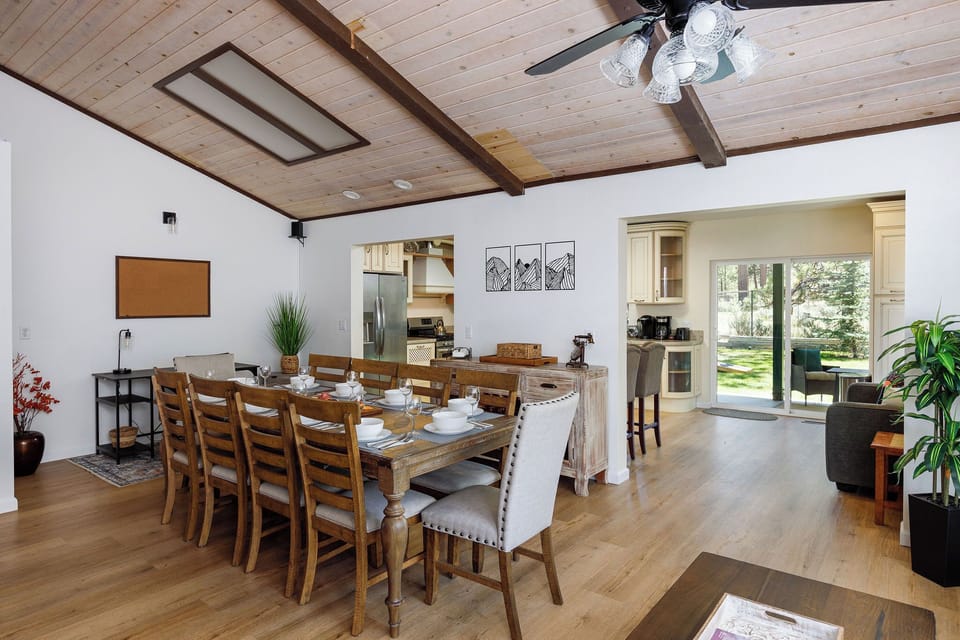Enjoy your favorite meals around the spacious dining table that seats 10.