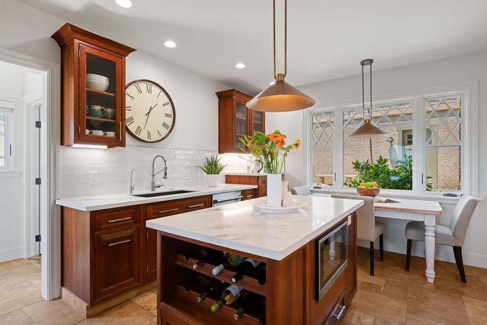 A lovely kitchen island for prepping meals