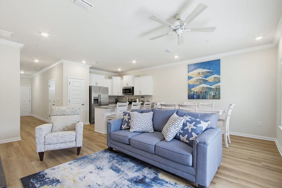 Exclusive Townhome, Garden View | Living room | 45-inch Smart TV with digital channels