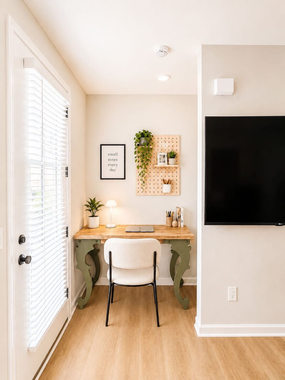 Sleek, modern desk nook optimized for laptops and remote executive business.

