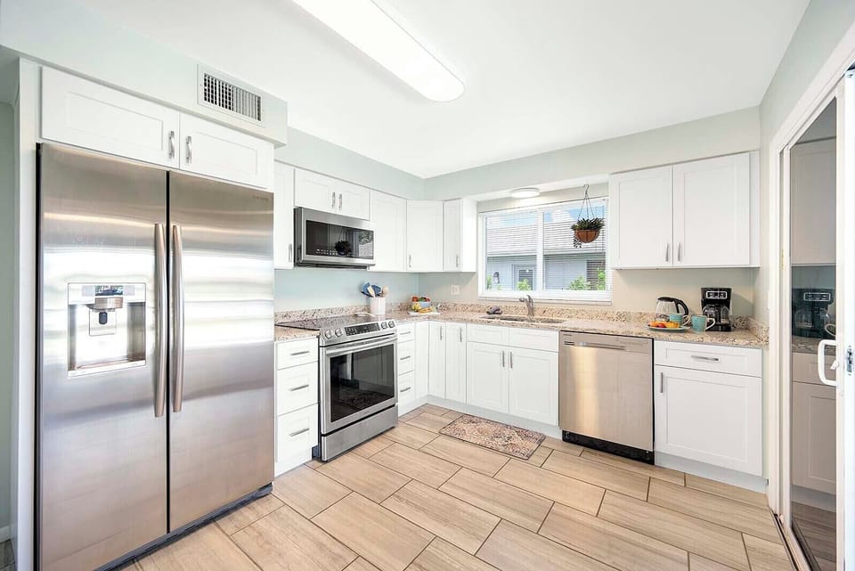 Large Kitchen with Stainless Appliances