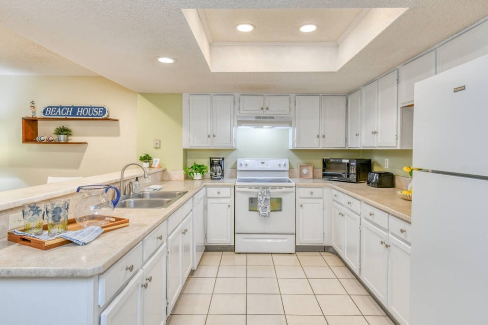 The kitchen has all the essentials you need to cook a meal for your family.