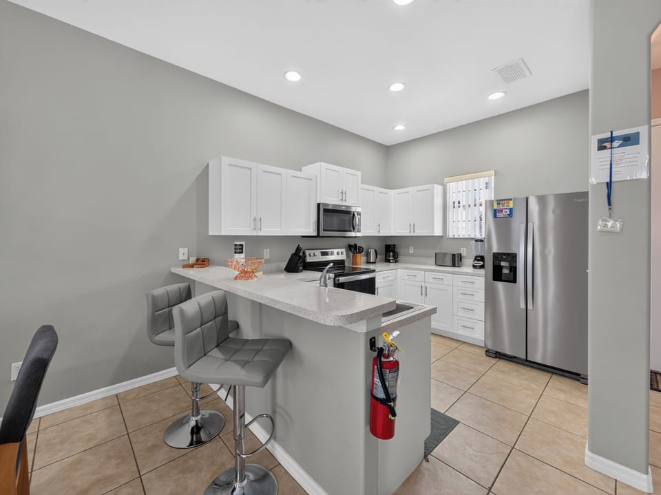 Modern Kitchen with 2 Barstools and Basic Starter Essentials (see description for more details)