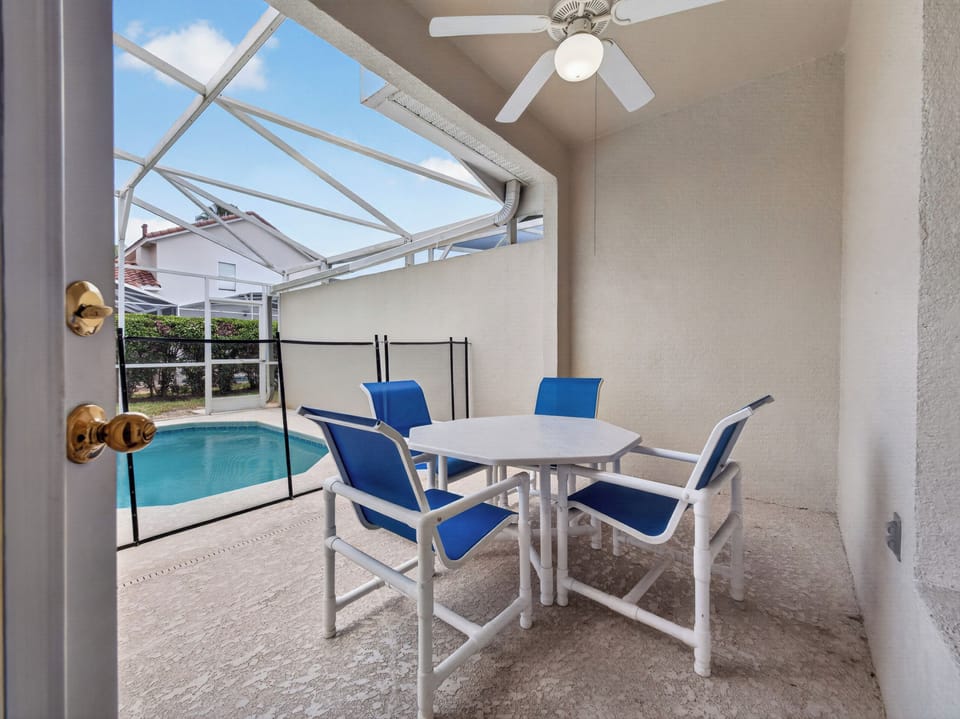 Relaxing Outdoor Patio Area with Dining Table