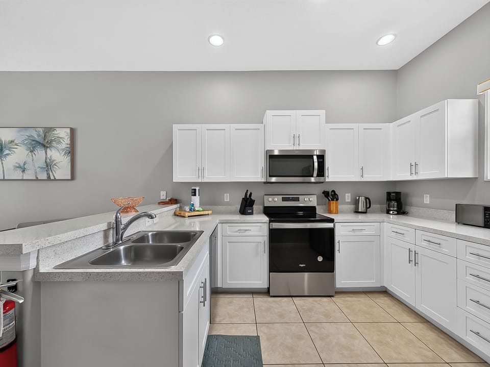 Modern Kitchen with 2 Barstools and Basic Starter Essentials (see description for more details)