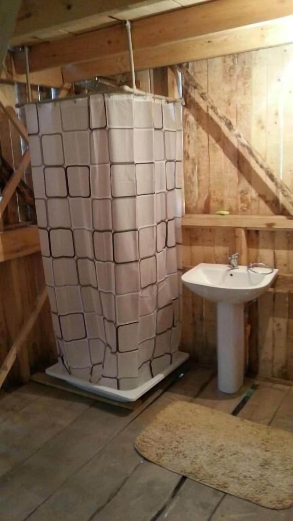 Shower, towels, toilet paper