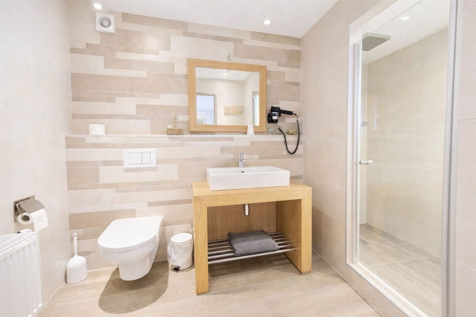Standard Double Room | Bathroom | Shower, hair dryer, towels, soap