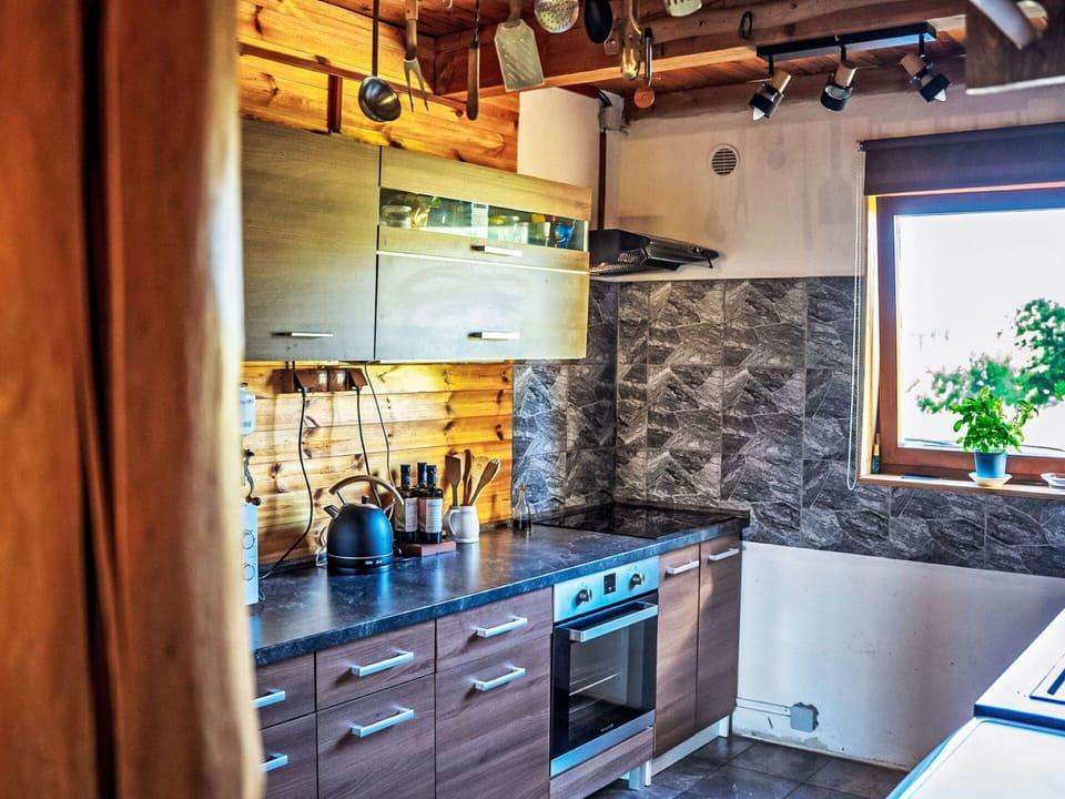 Wood, Kitchen, Countertop, Major Appliance, Kitchen Appliance, Interior Design, Home, Cabinetry, Wood Stain, Kitchen Stove