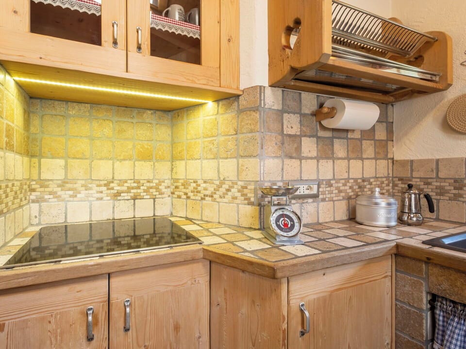 Kitchen, Flooring, Countertop, Wood, Interior Design, Floor, Cabinetry, Tile, Kitchen Appliance, Plumbing Fixture