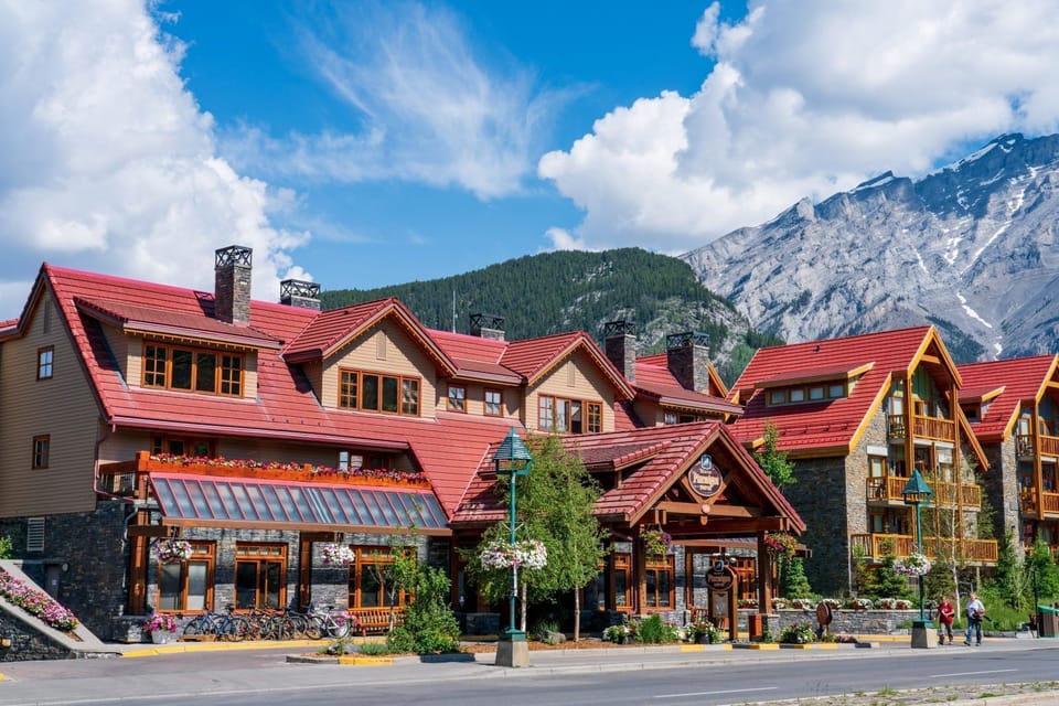 Stroll down Banff Ave with its scenic mountain backdrop.