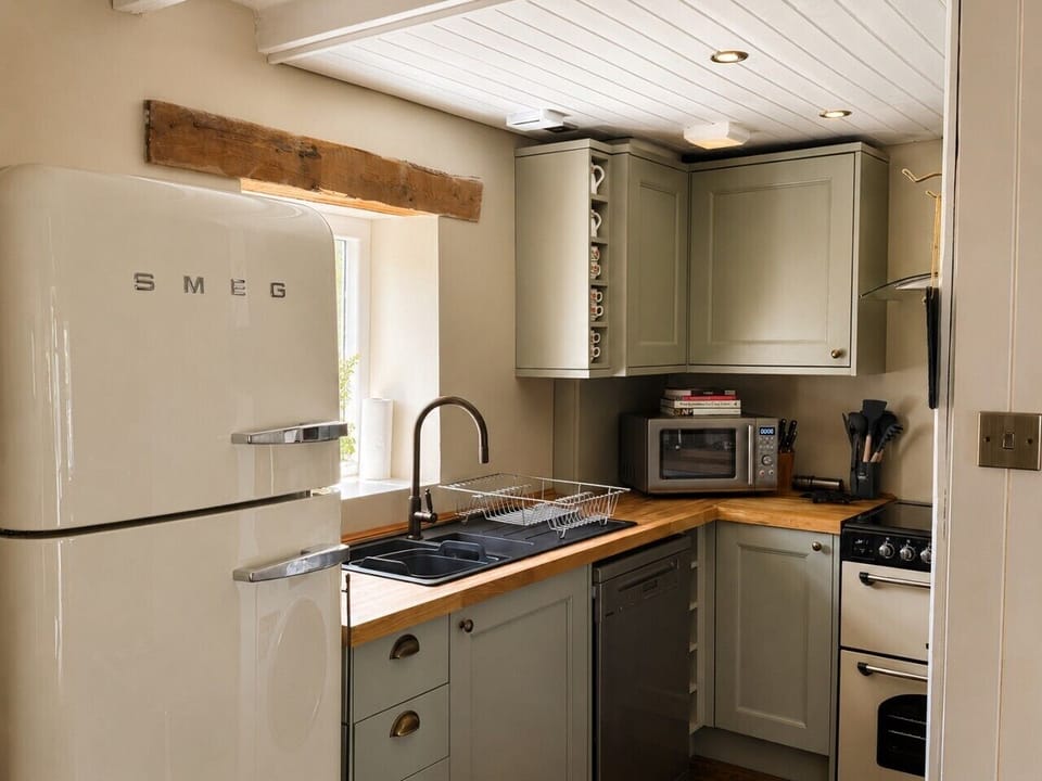 Newly renovated kitchen with smeg fridge/freezer