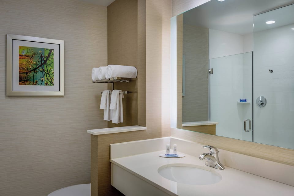 Free toiletries, hair dryer, towels