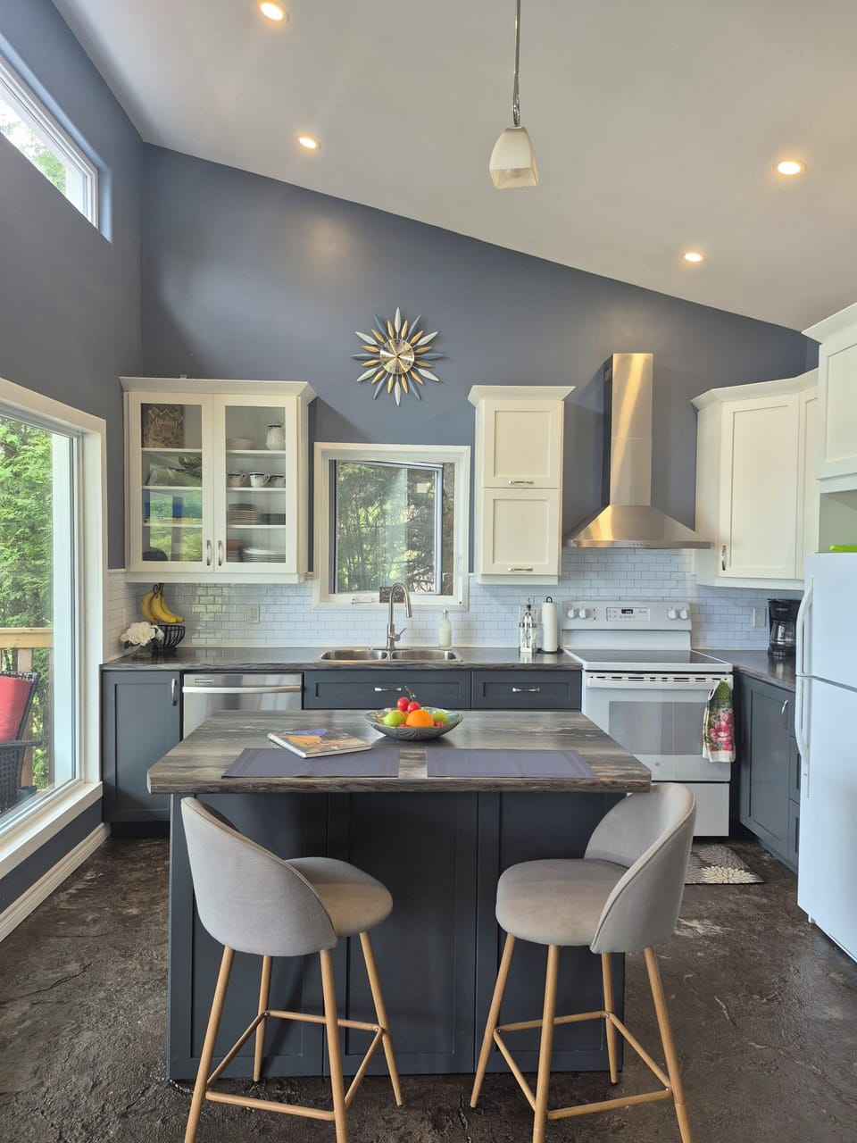 Full kitchen and island