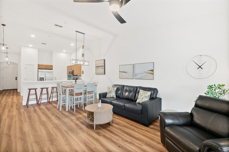Open-concept living area with space to relax, dine, and connect