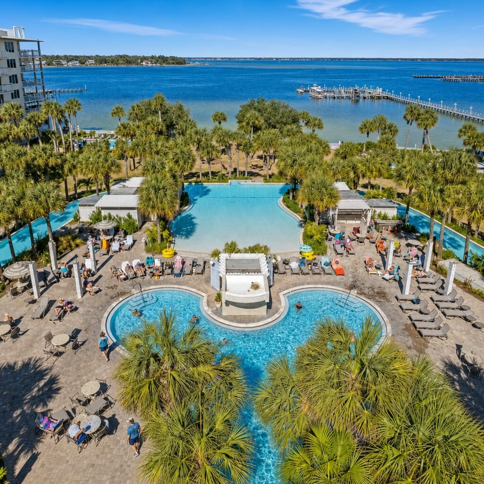 Reversed view of the resort