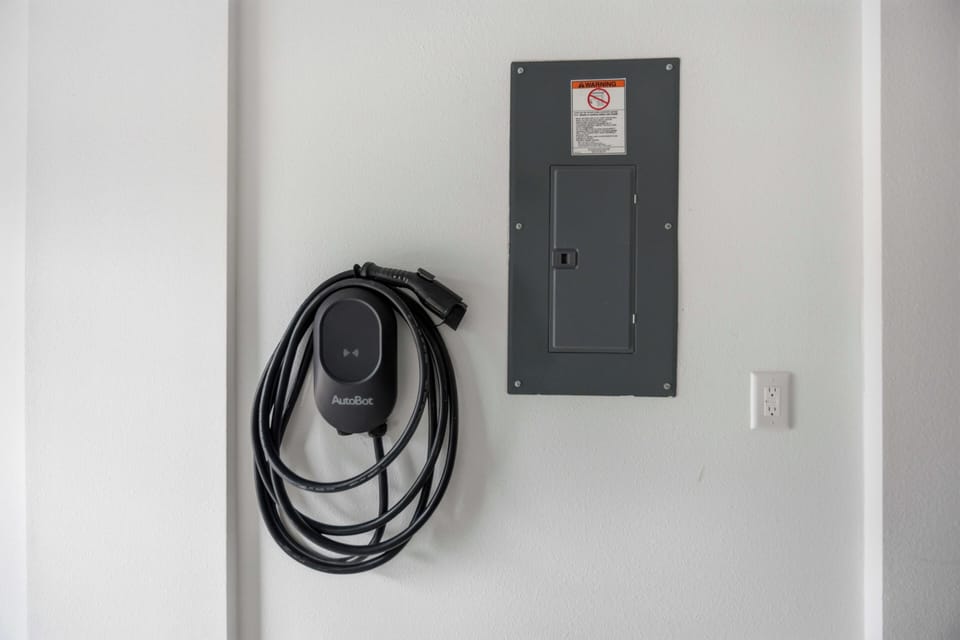 Convenient on-site EV charger in the private 1-car garage