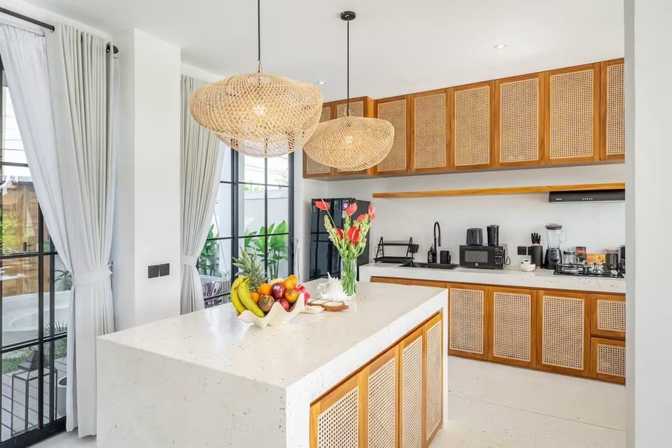 Family Villa, 2 Bedrooms, Private Pool, Garden View | Private kitchen | Coffee/tea maker, electric kettle, toaster, blender