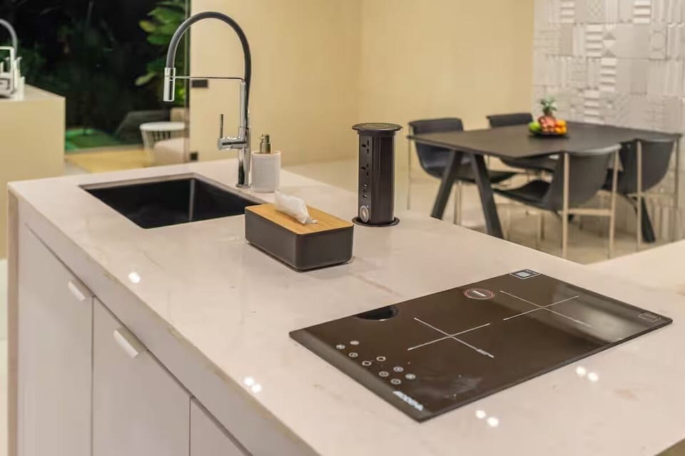 Deluxe Villa, 2 Bedrooms, Private Pool | Private kitchen | Coffee/tea maker, electric kettle, spices
