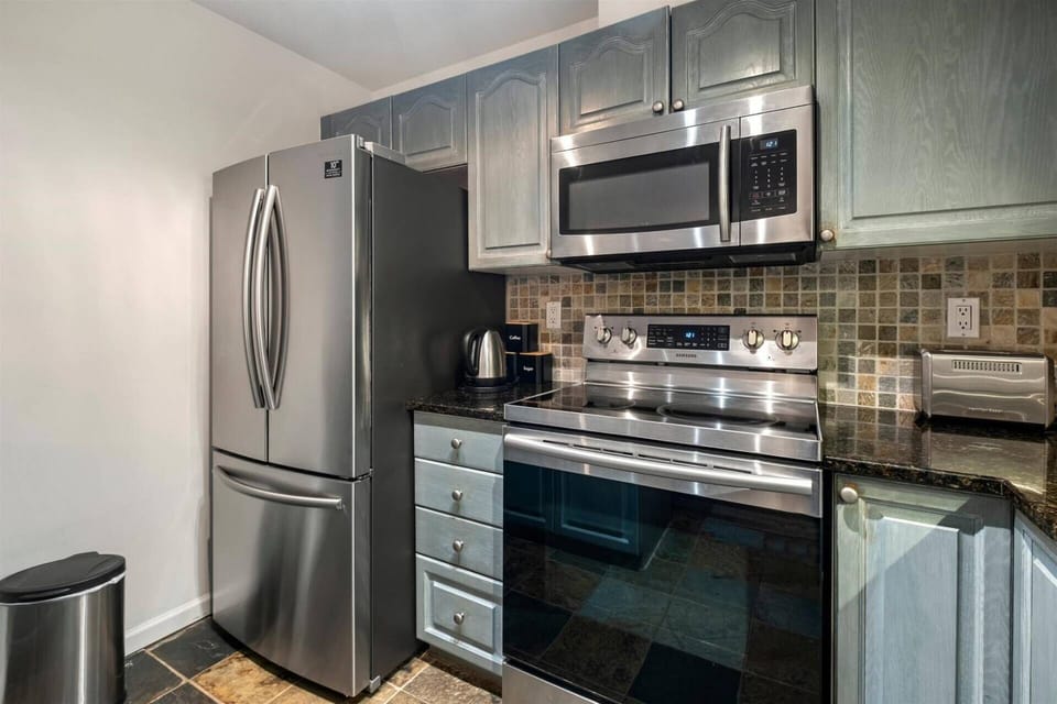 Modern stainless steel appliances and well set for your family meal prep