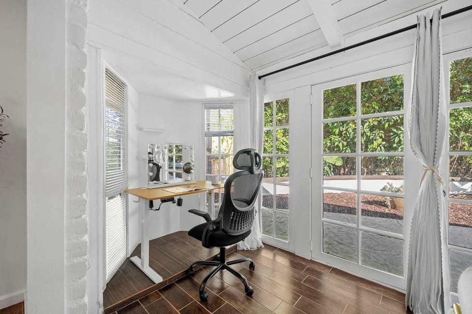 Quiet workspace for remote work or study.