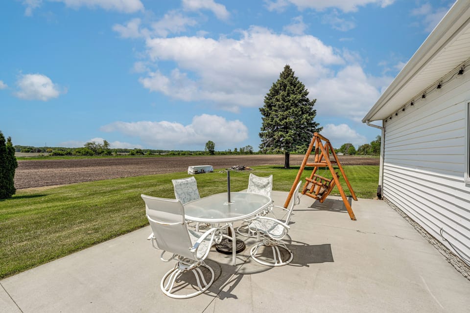 Patio | Dining Area | Fire Pit | Field Views