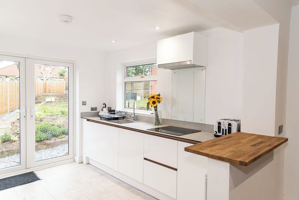 The fully equipped kitchen has everything you need for a home-cooked meall, fridge, freezer, oven, stove, microwave, dishwasher, toaster, and kettle, plus all the crockery, cutlery, pots, pans, and cooking basics to make yourself at home.