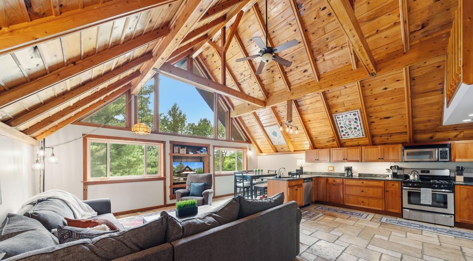 Charming living room with an open floor plan