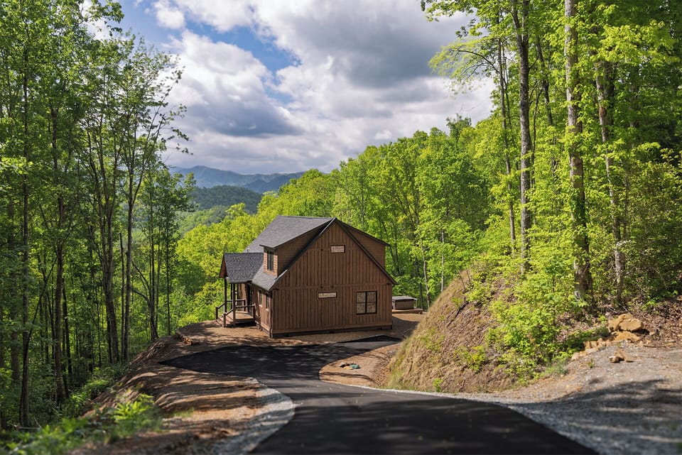 Paved roads all the way to the cabin's parking area