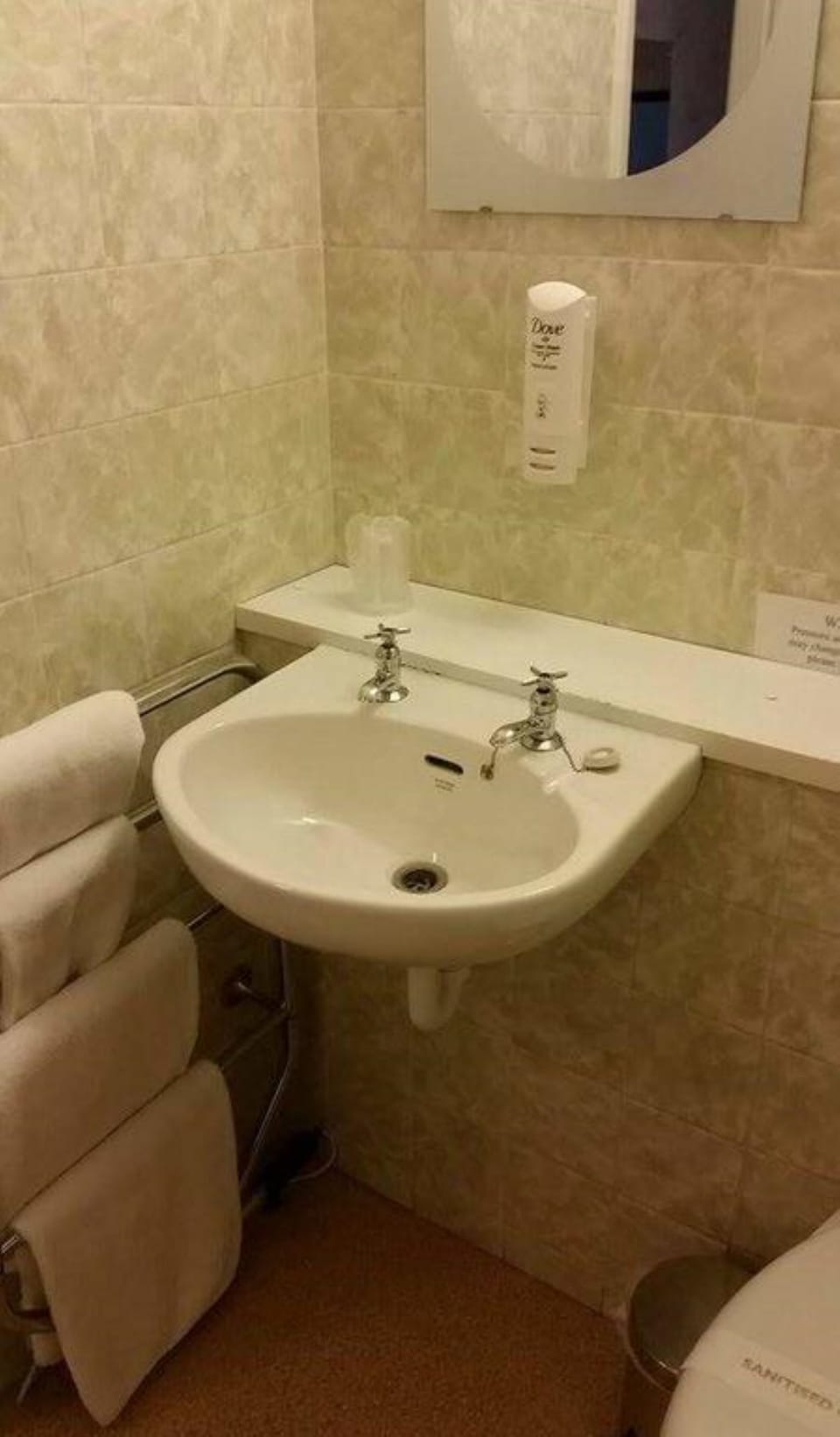 Free toiletries, slippers, towels