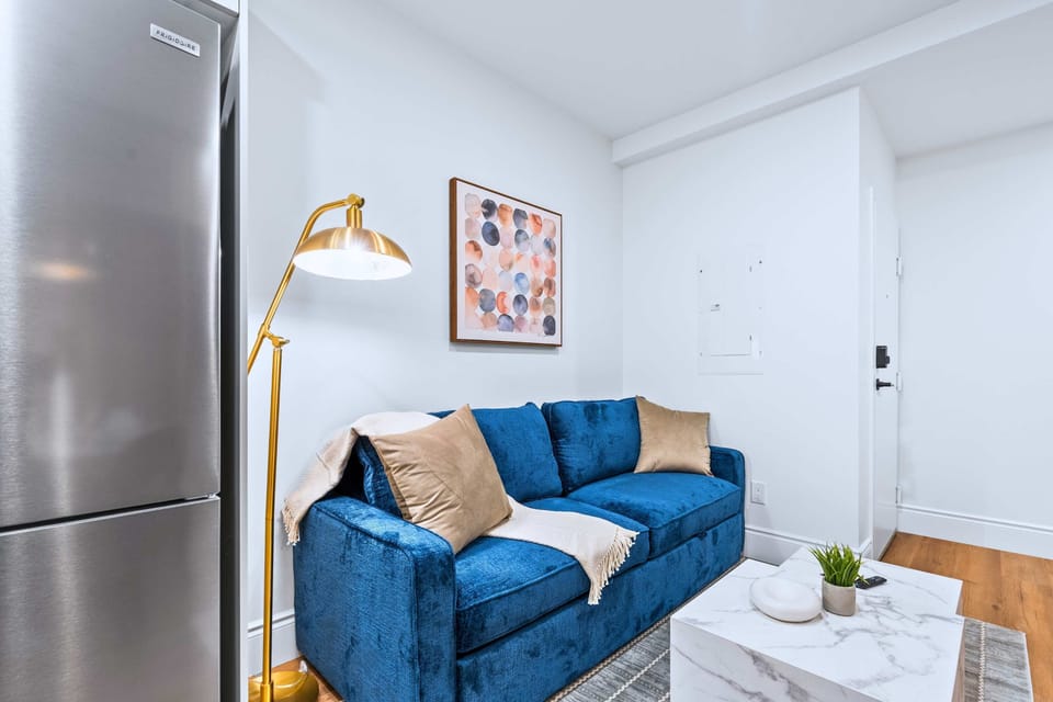 Relax and unwind in this living area with a sofa bed.