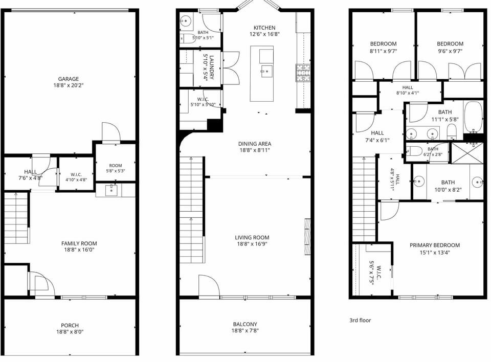 Three Story Floor Plan