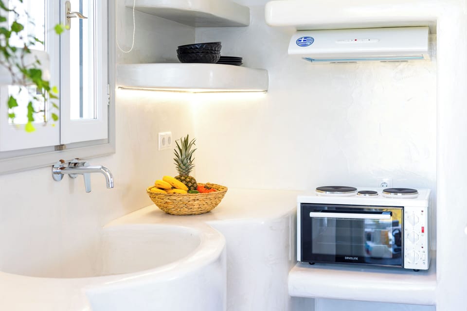 Deluxe Studio Suite | Private kitchen | Full-size fridge, stovetop, espresso maker, electric kettle