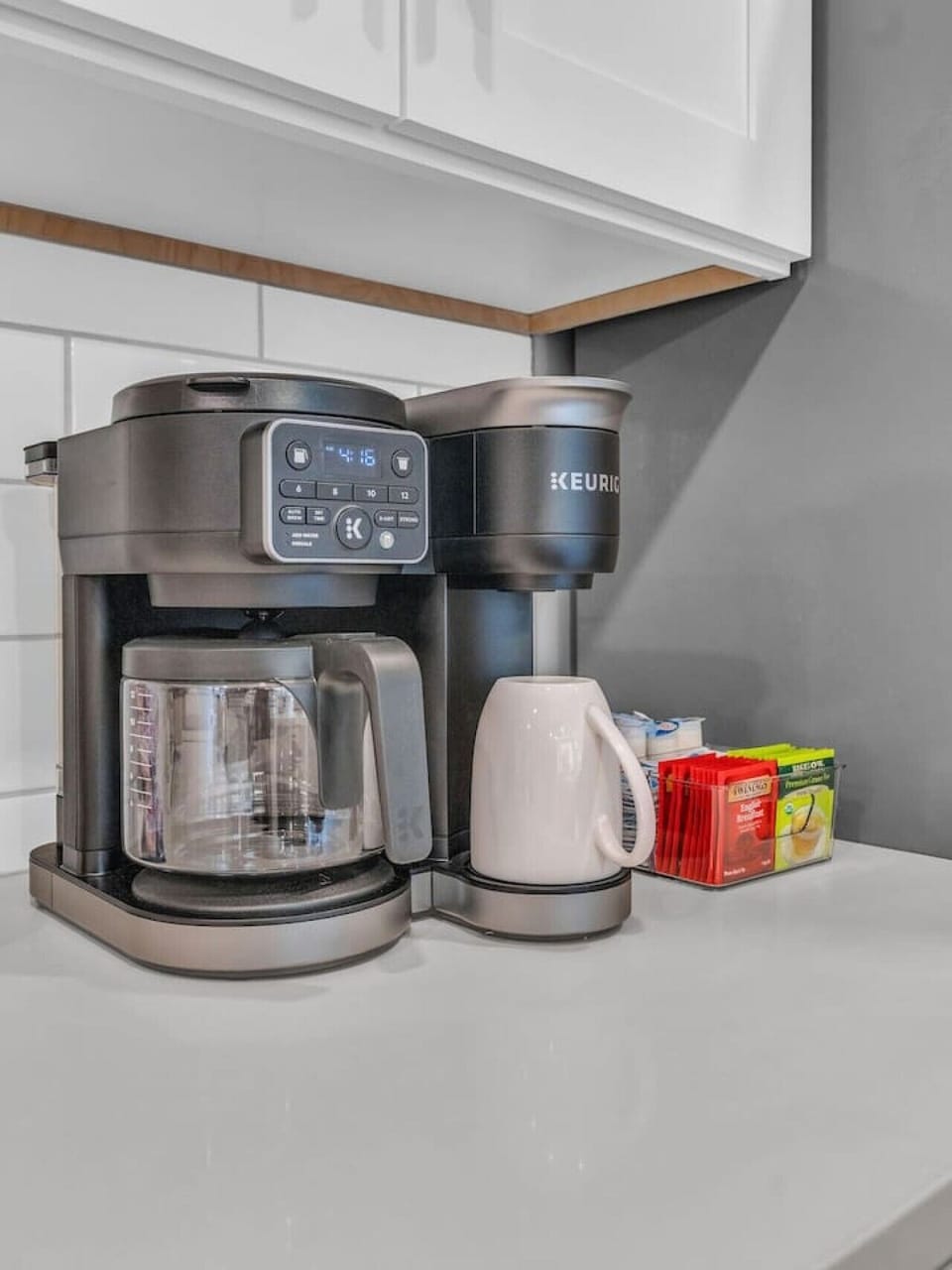 Coffee Corner: Start your day with fresh brews and a selection of flavors at your fingertips!