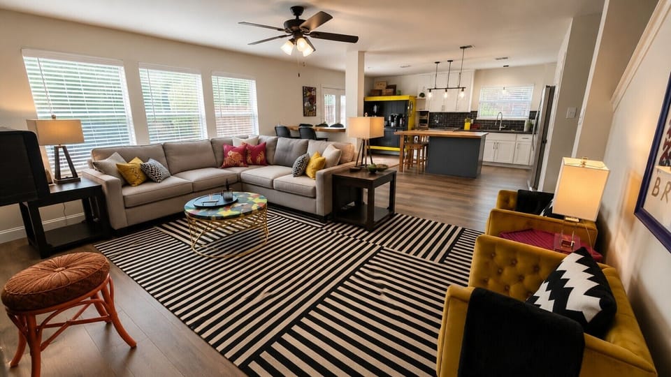 Cozy modern living and kitchen space