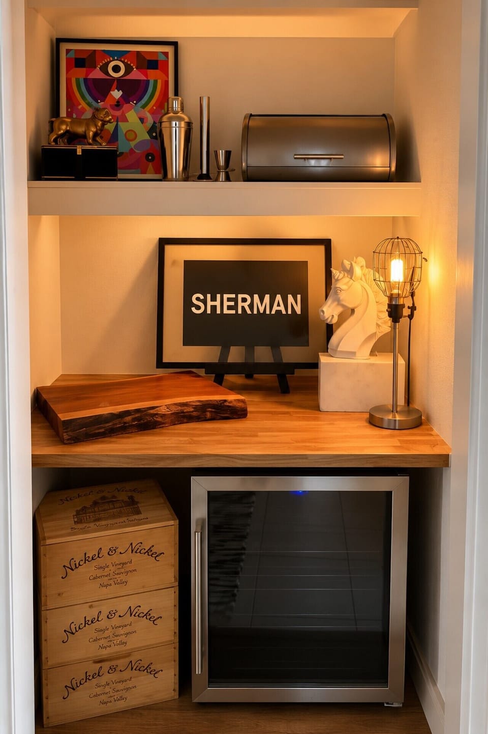 Cozy modern rustic bar nook