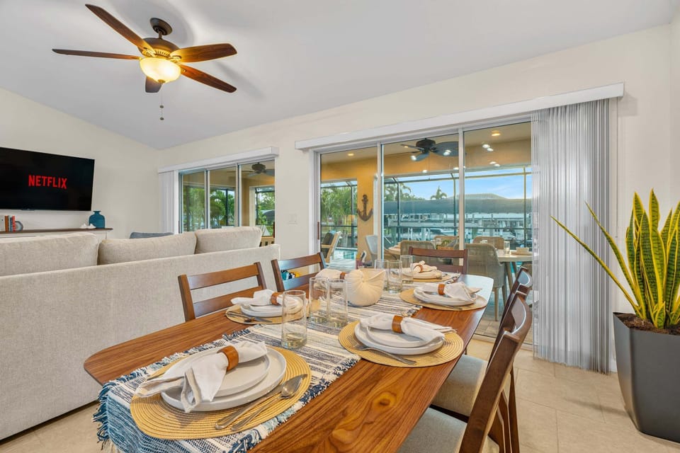 This beautiful dining table seats 6!
